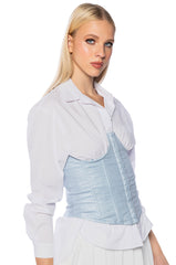 LADY LUCK COATED DENIM UNDERBUST CORSET