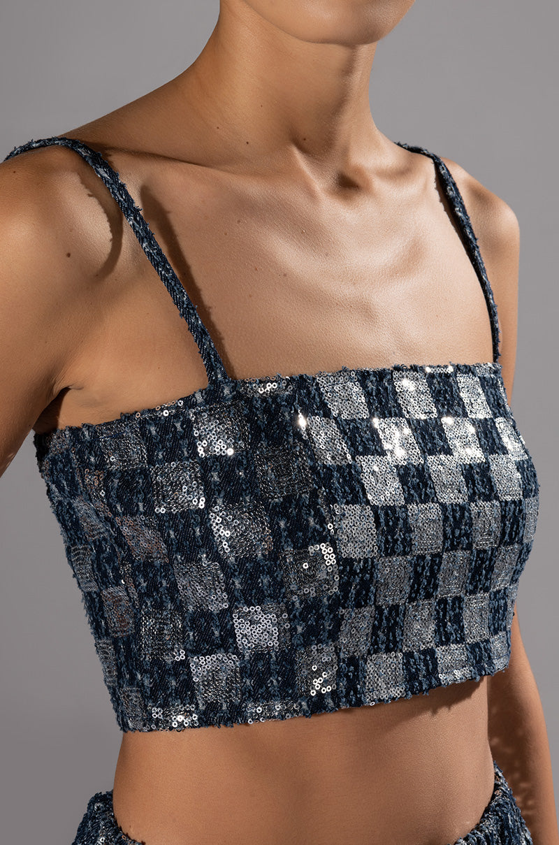 LEAH BANDEAU CROP TOP