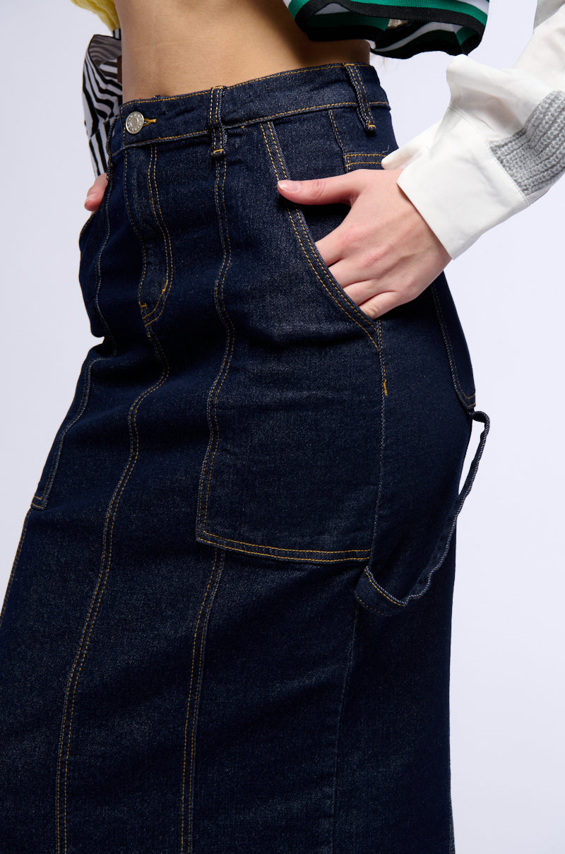 LET IT GO DENIM MAXI SKIRT