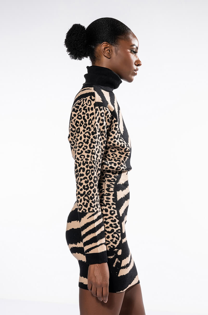 LET IT SIT SIS TURTLENECK MINI DRESS