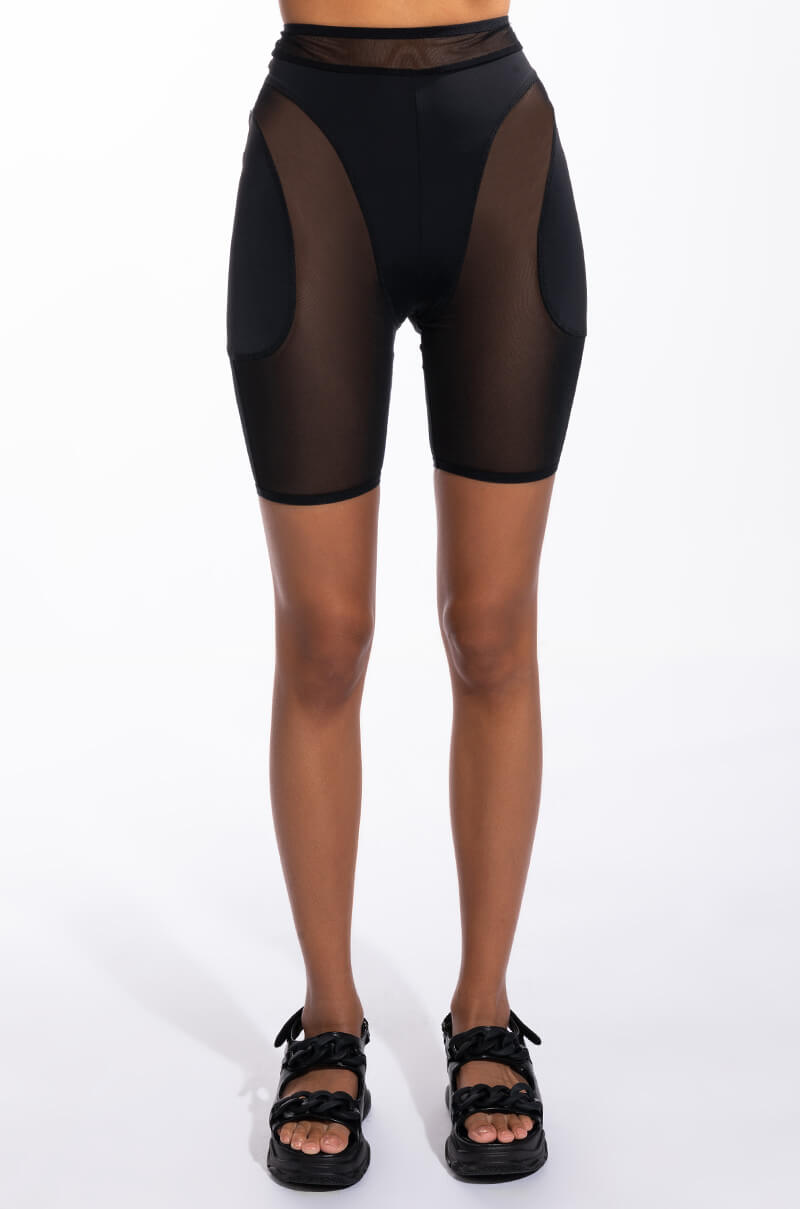 LET YOU WONDER MESH BIKER SHORT