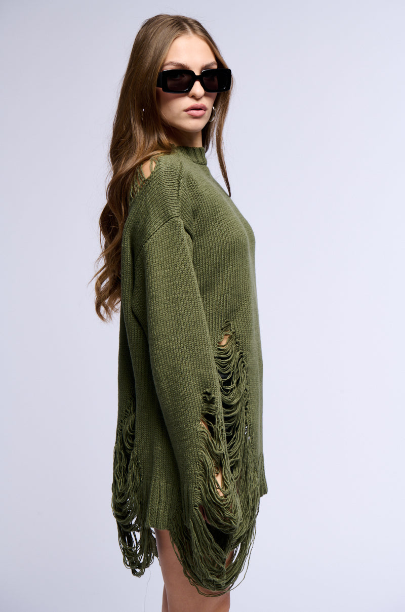 LIANA DISTRESSED OVERSIZED SWEATER