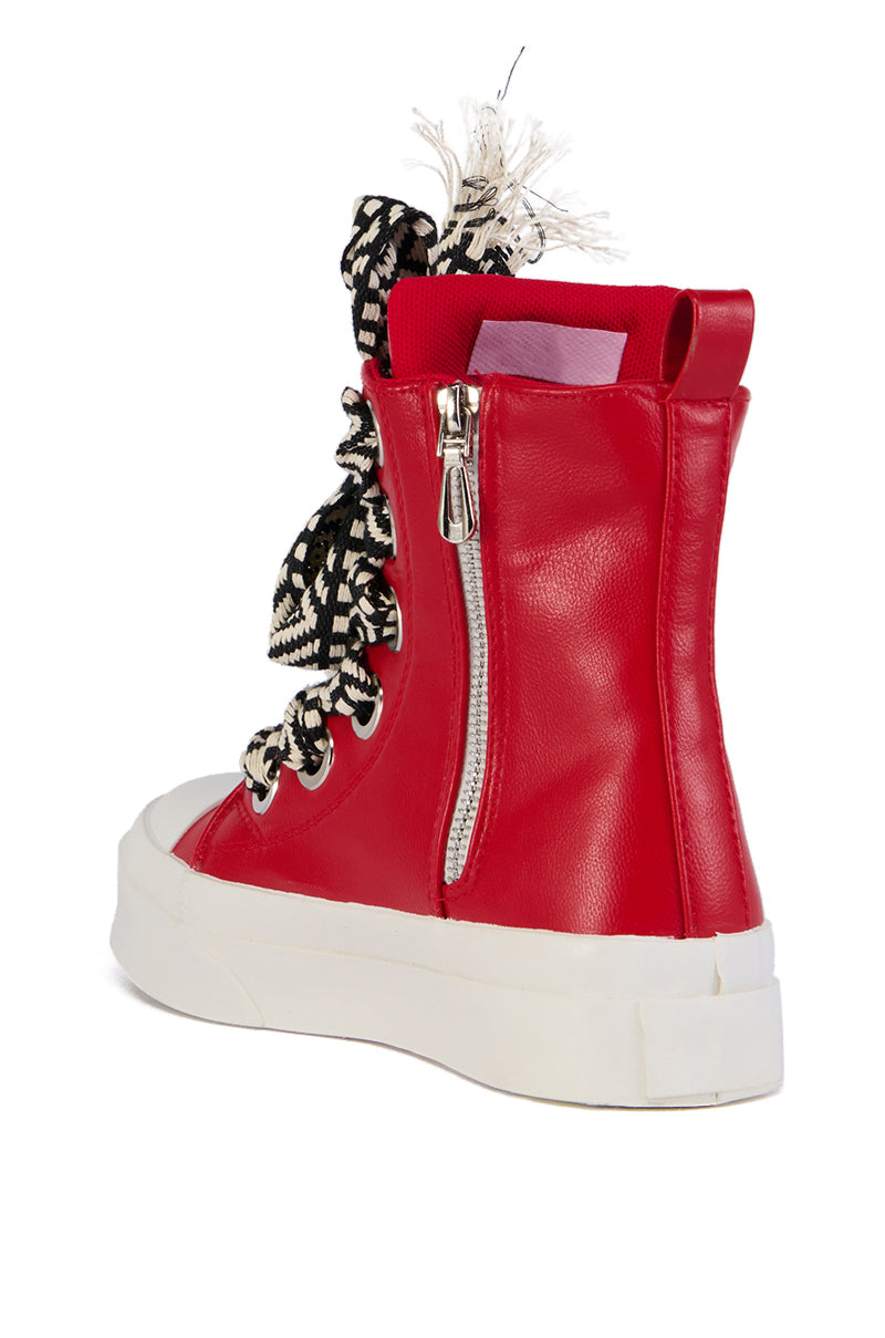 LUKKA HIGH TOP SNEAKER IN RED