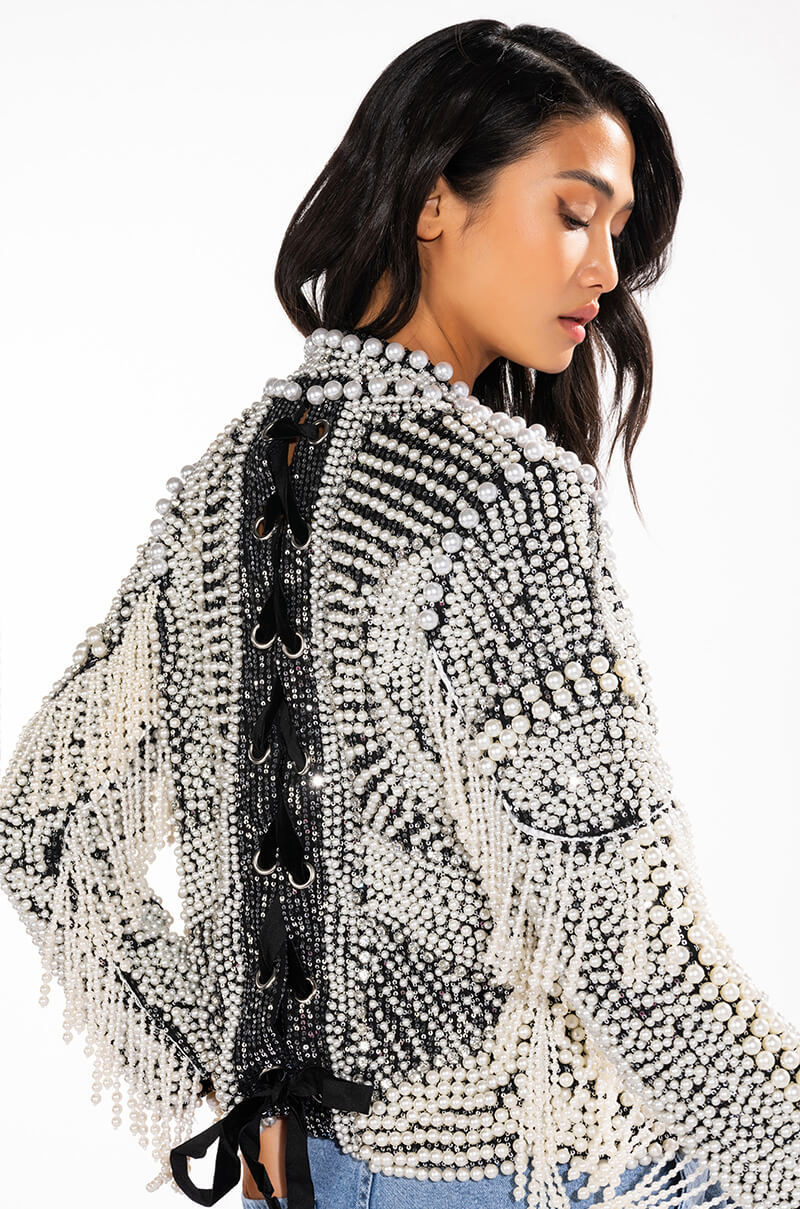 LUXE ALL OVER PEARL ALIX JACKET