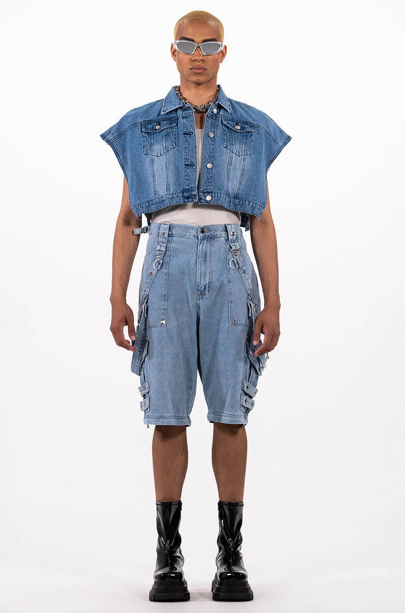 MAKE A MOVE EXTRA WIDE BAGGY CARGO JEANS