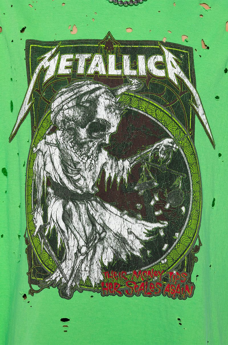 METALLICA GRAPHIC T SHIRT IN GREEN