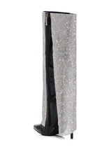 METIZER DIAMOND OVERLAY BOOT IN BLACK PATENT