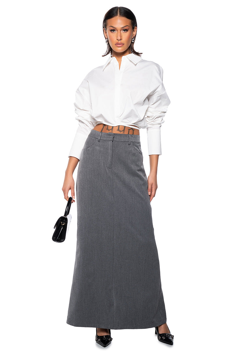 MINIMAL ELEGANCE WOVEN MAXI SKIRT