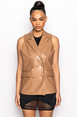 LEXI PU BLAZER VEST