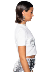 NADIA RHINESTONE DETAIL T SHIRT