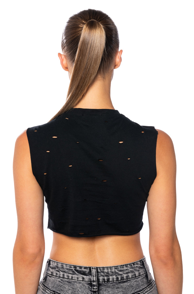 NEW PUNK EMBELLISHED TANK TOP