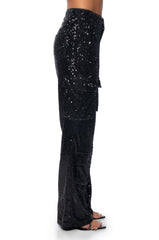 NIGHT OF NIGHTS SEQUIN CARGO PANT