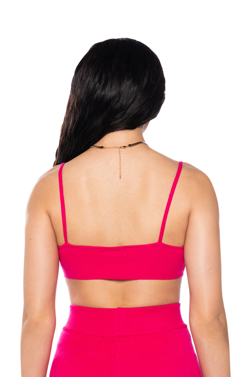 NIGHTS ALONE COZY KNIT BRALETTE TOP