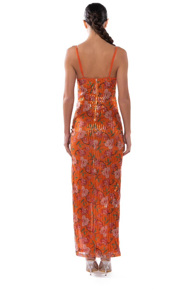 ONE STEP CLOSER SEQUIN COVERED MAXI DRESS