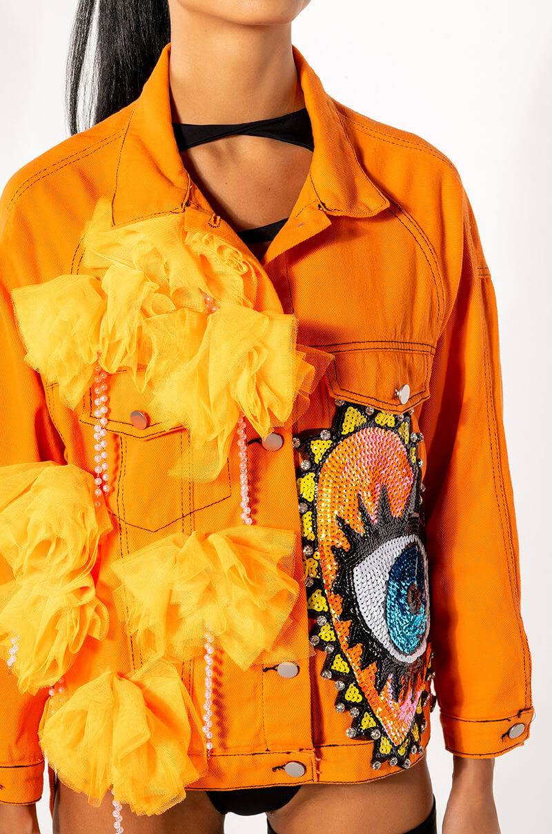 ORANGE EYE DENIM JACKET