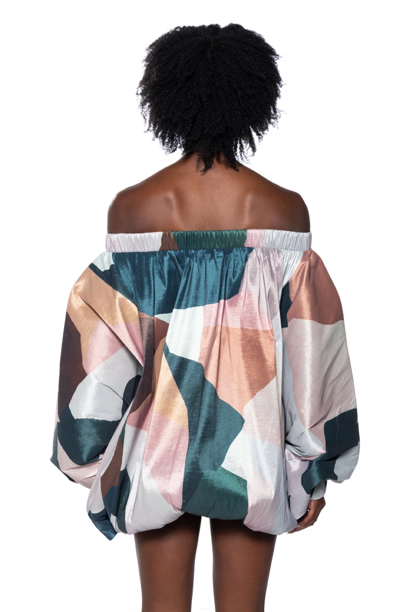 OUT FOR BRUNCH PATTERNED MINI DRESS