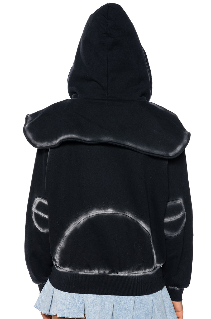 OUT OF THIS WORLD LONG SLEEVE ZIP UP HOODIE