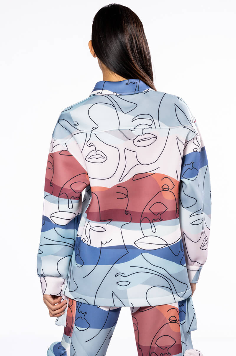 OVERSIZED PRINTED BUTTON DOWN