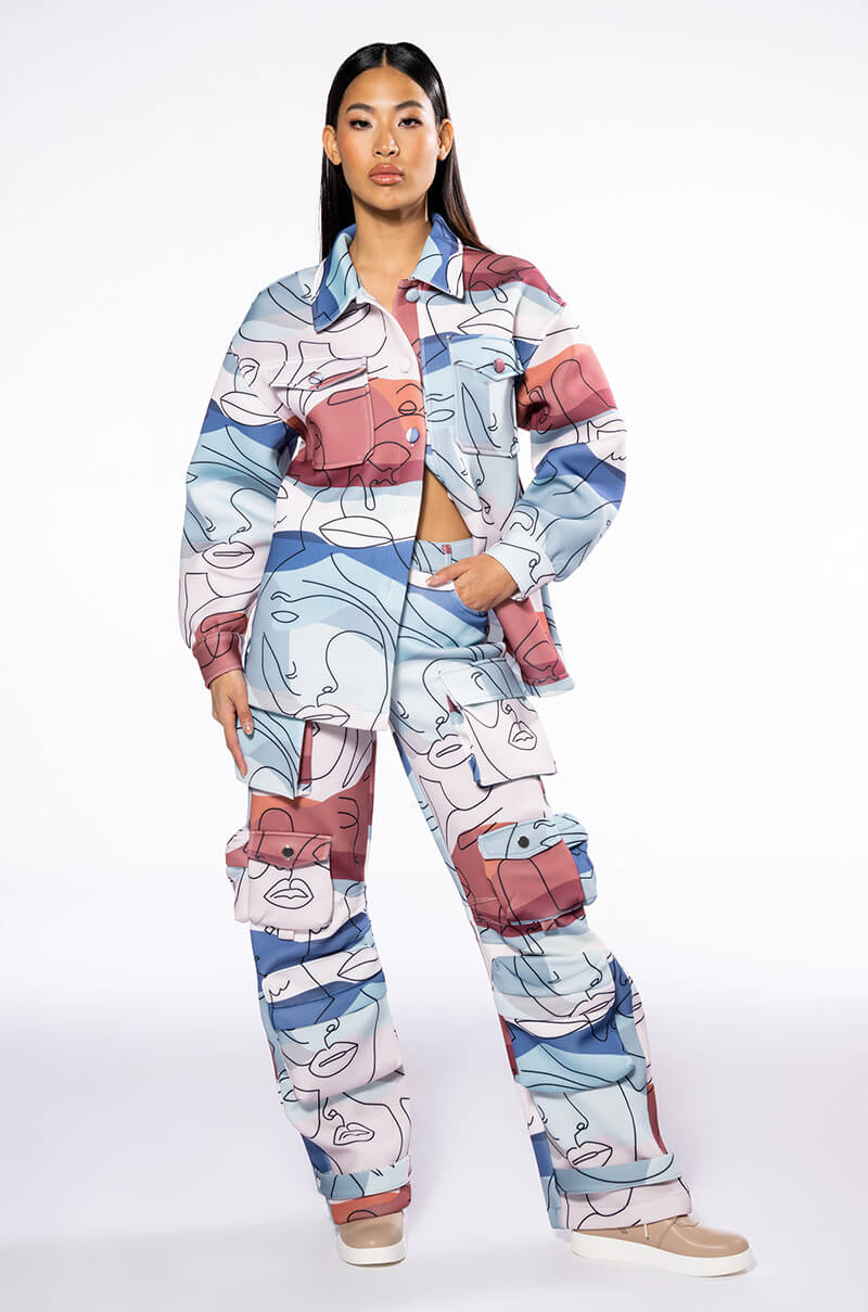 PRINTED CARGO JOGGERS