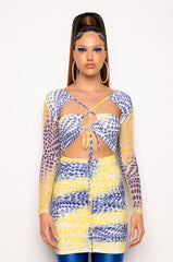 QUEEN SLAY MINI MESH DRESS WITH CUT OUTS
