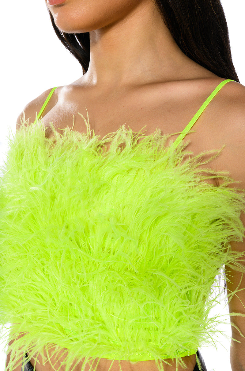 REAL OSTRICH FEATHER TOP