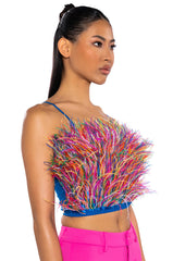 REAL OSTRICH FEATHER TOP