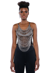 HEART CHAINED SLEEVELESS TOP