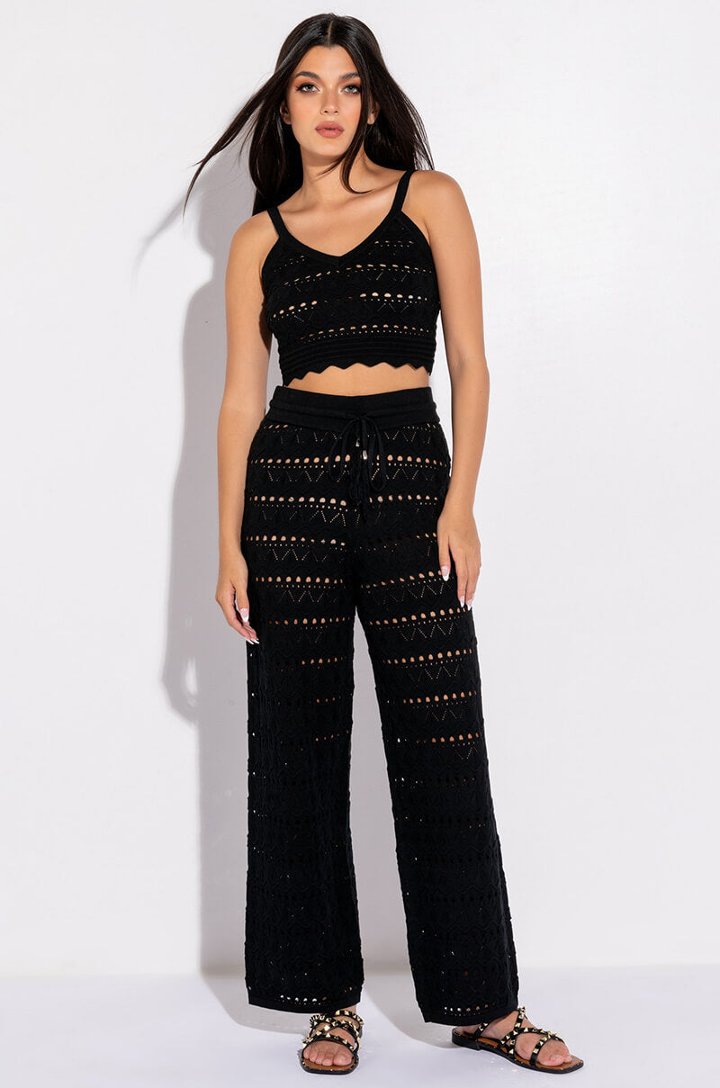 RESORT READY CROCHET WIDE LEG PANT