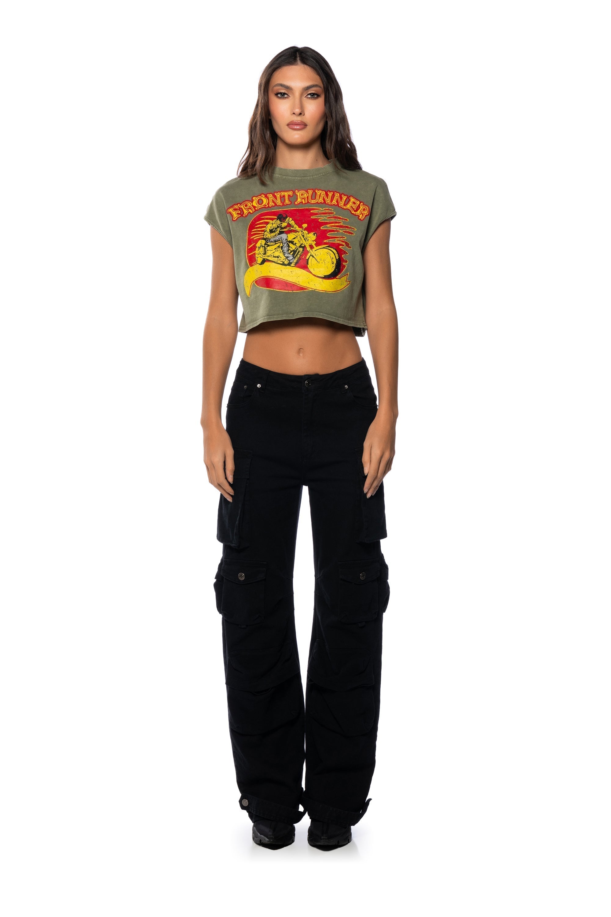 RIDE FOR LIFE GRAPHIC CROPPED T SHIRT
