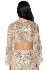 RIGHT DECISION SEQUIN TIE AROUND TOP