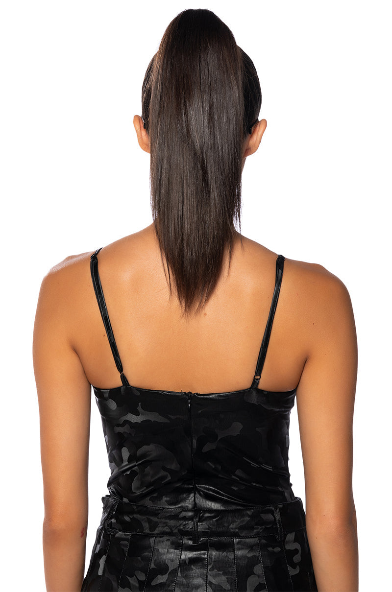 RIO CAMO PRINT BODYSUIT WITH 4 WAY STRETCH