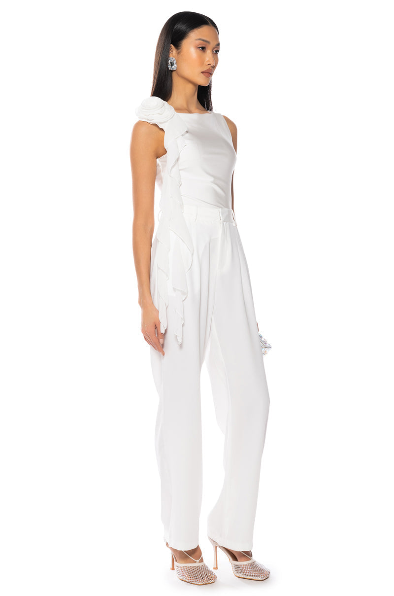 ARIANA FLOUNCED SLEEVELESS TOP