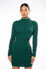 KAI TEXTURED DRESS WITH CUTOUT DETAILS
